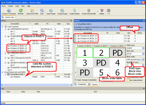 Récupération de RAID: Création d'un RAID virtuel, Étape 2