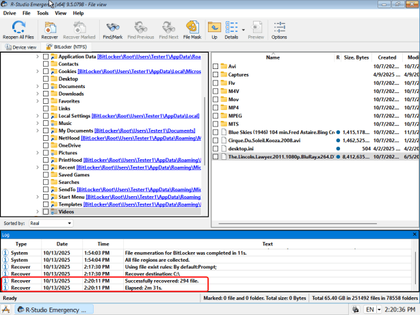 Результаты восстановлени
