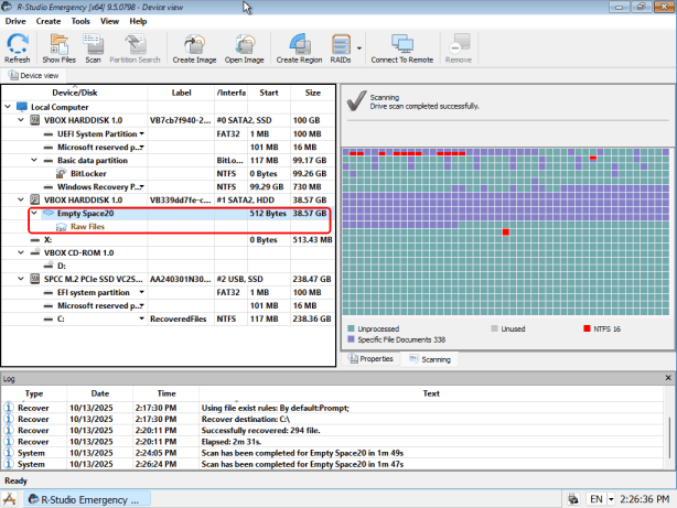 Результаты сканирования