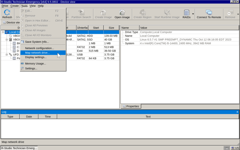 Пункт меню Map network drive